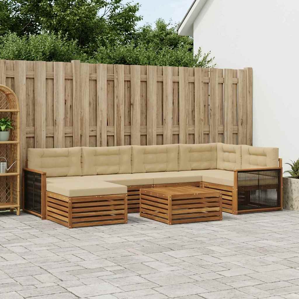 Set vanjskih sofa 7 kom. Prirodna i bež
