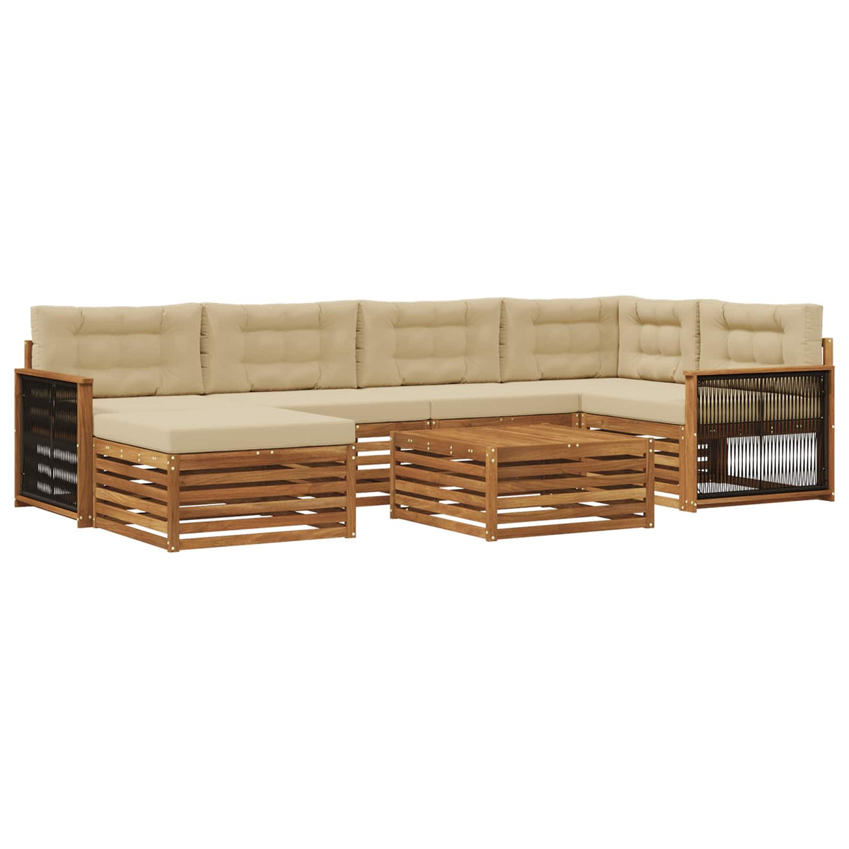 Set vanjskih sofa 7 kom. Prirodna i bež