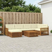 Set vanjskih sofa 7 kom. Prirodna i krem