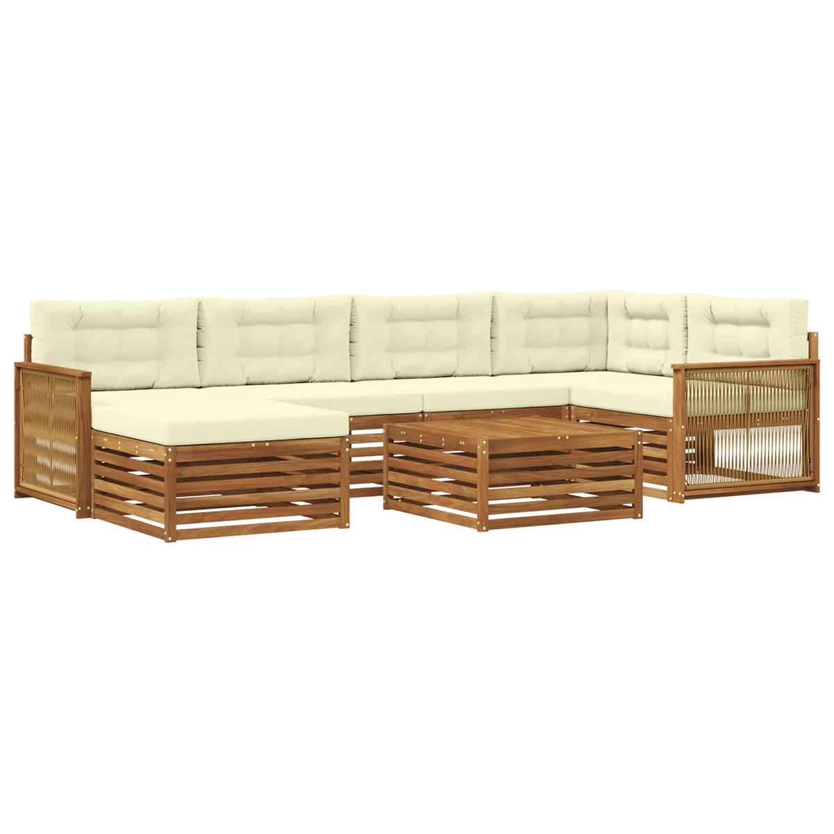 Set vanjskih sofa 7 kom. Prirodna i krem