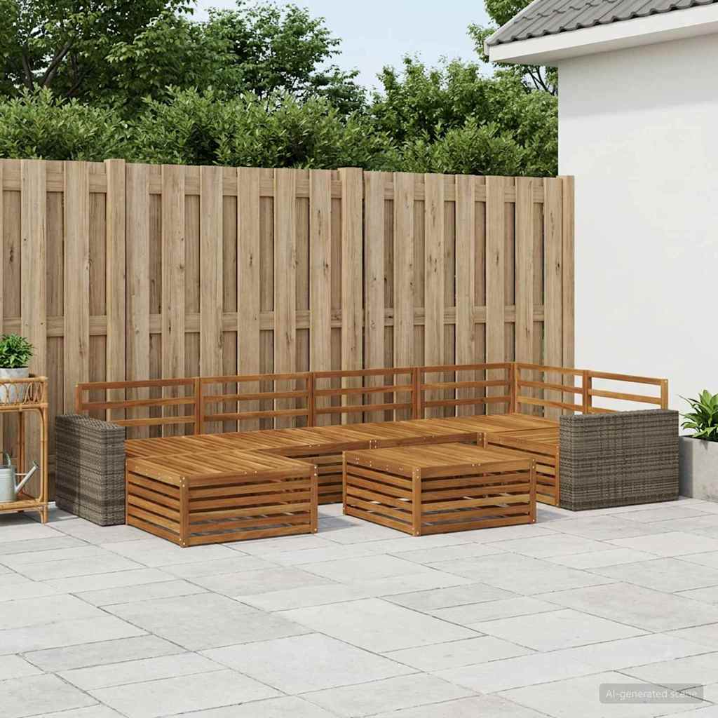 Set vanjskih sofa 7 kom. Prirodna
