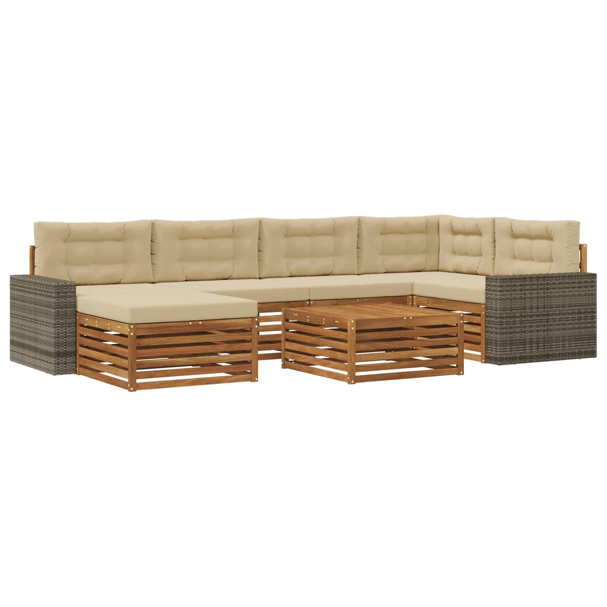 Set vanjskih sofa 7 kom. Prirodna i bež