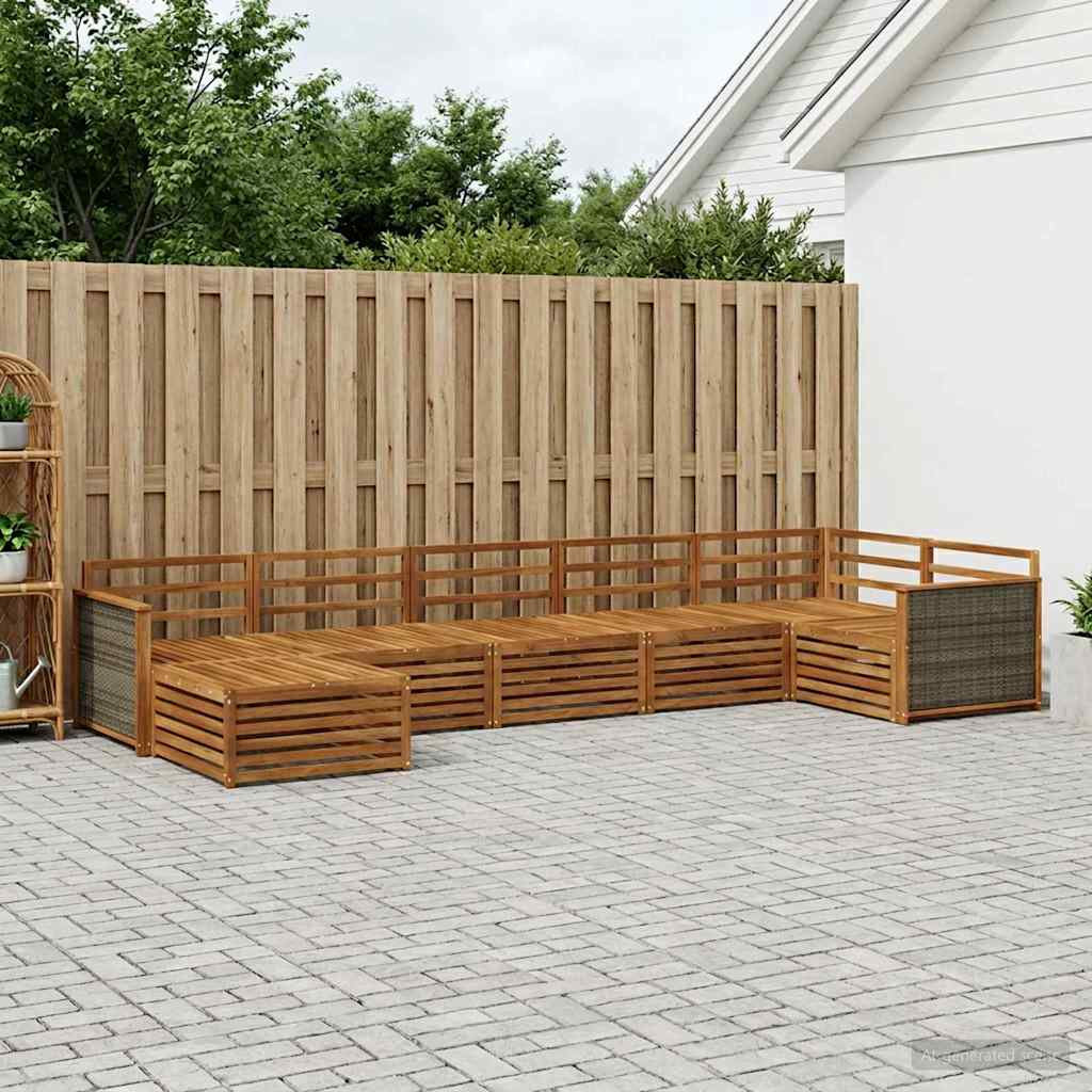 Set vanjskih sofa 7 kom. Prirodna