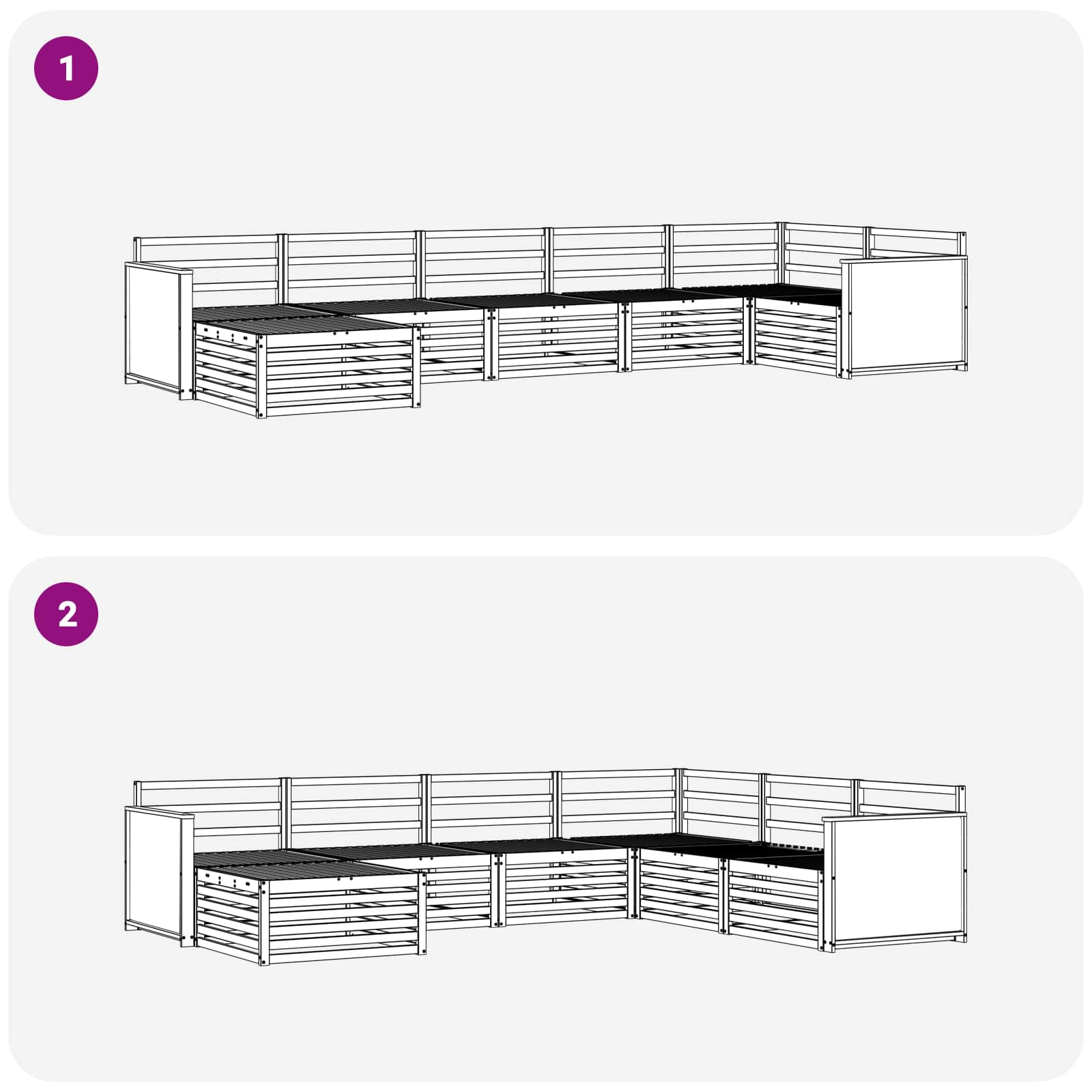 Set vanjskih sofa 7 kom. Prirodna