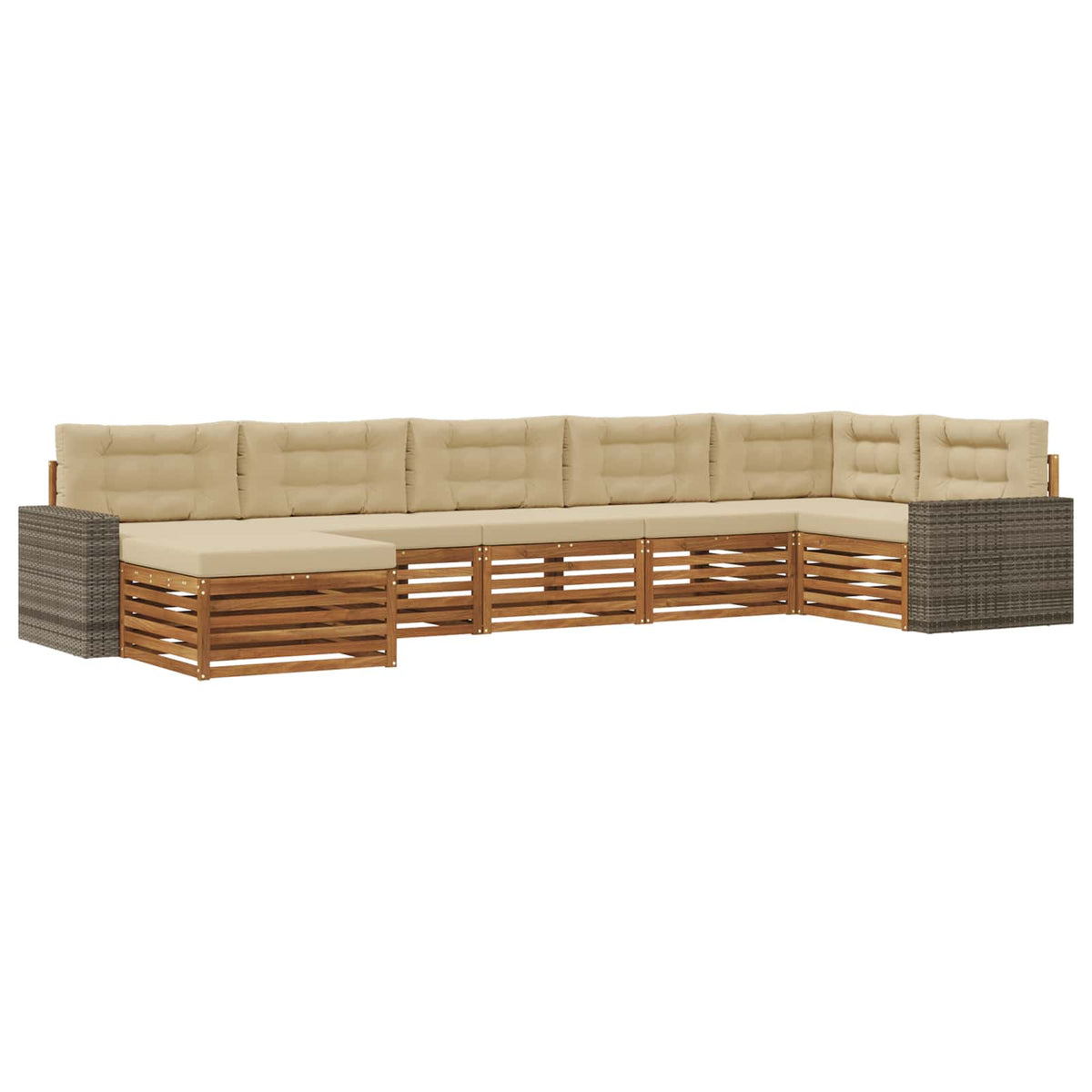 Set vanjskih sofa 7 kom. Prirodna i bež