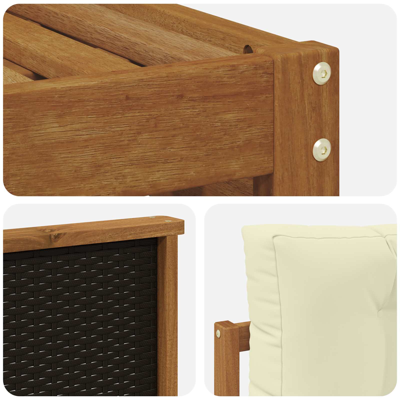 Setovi sofa s jastukom 6 pcs Čvrsto drvo akacije