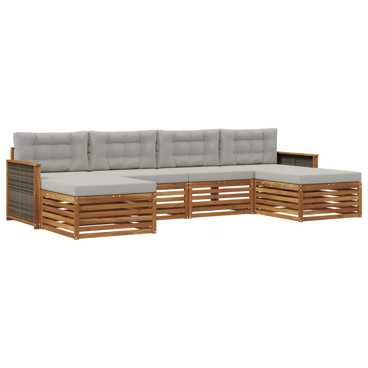 Set vanjskih sofa 6 kom. Čvrsto drvo akacije