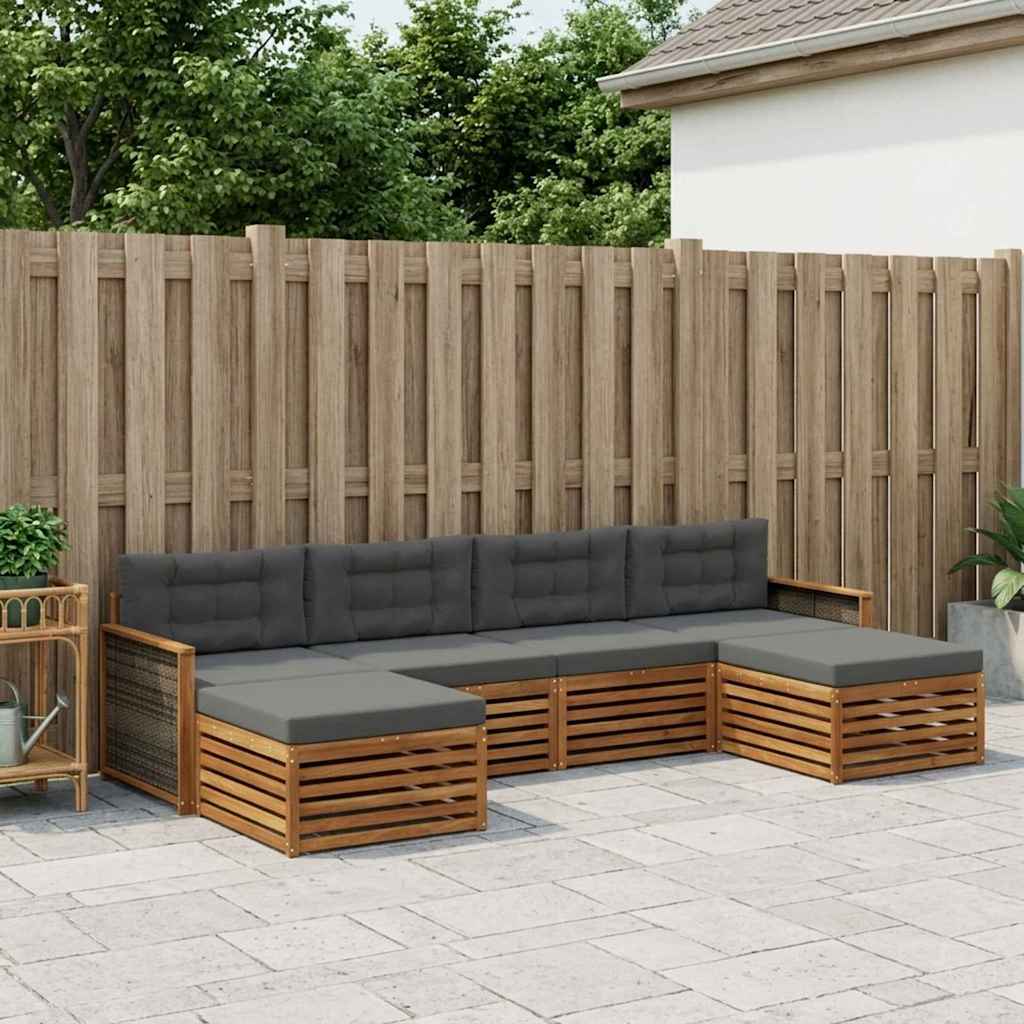 Setovi sofa s jastukom 6 pcs Čvrsto drvo akacije