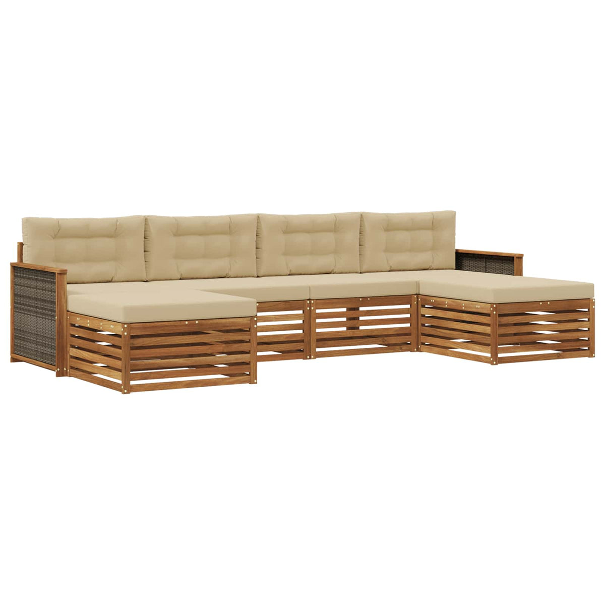 Set vanjskih sofa 6 kom. Čvrsto drvo akacije