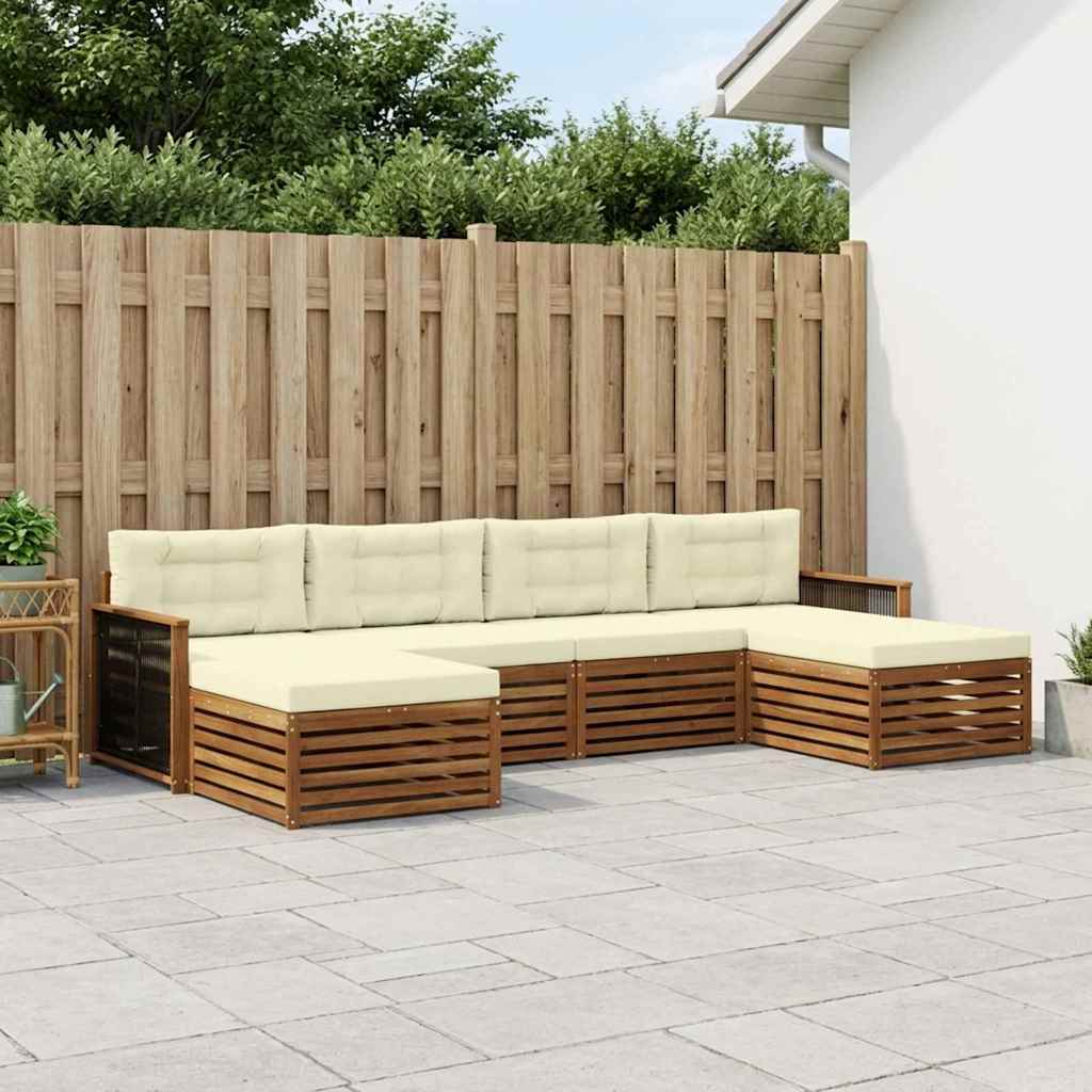 Setovi sofa s jastukom 6 pcs Čvrsto drvo akacije