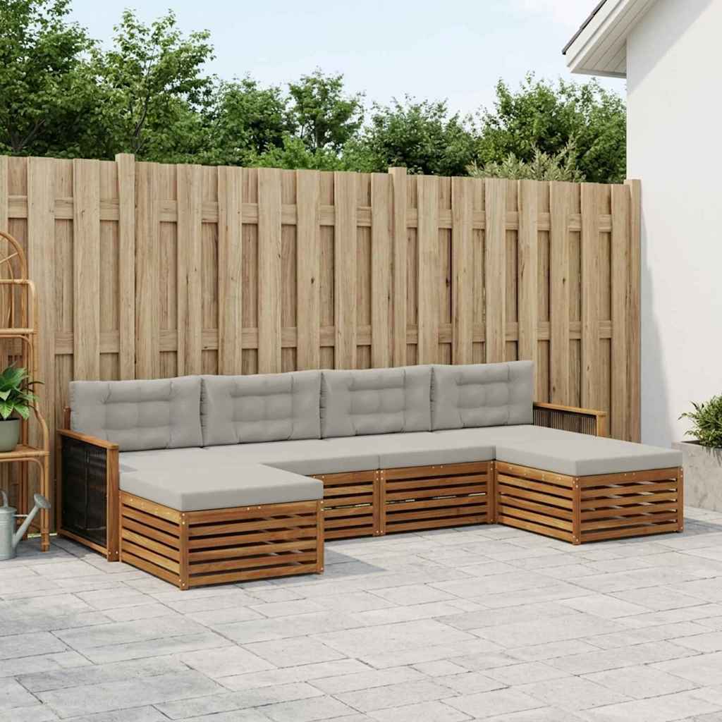 Setovi sofa s jastukom 6 pcs Čvrsto drvo akacije