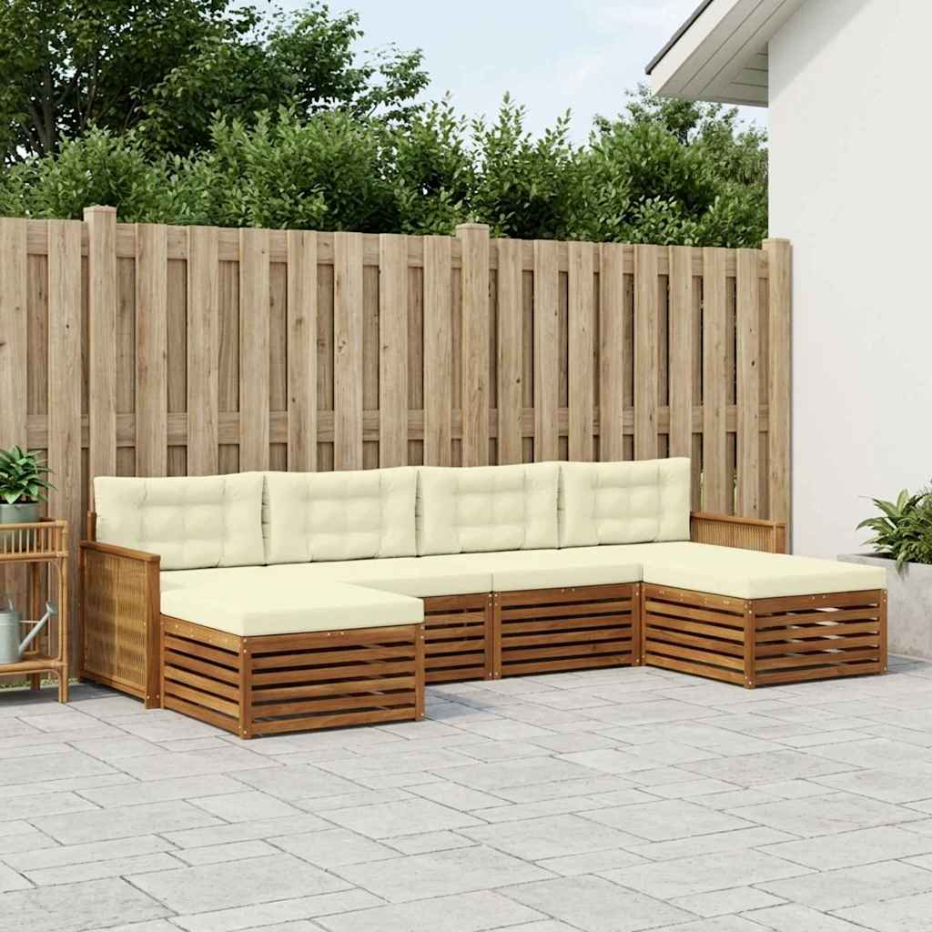 Setovi sofa s jastukom 6 pcs Čvrsto drvo akacije