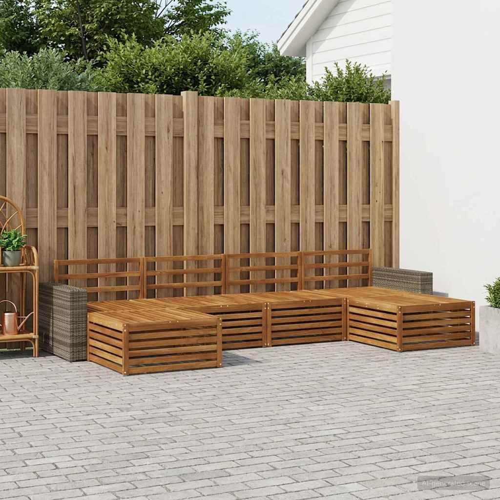 Set vanjskih sofa 6 kom. Čvrsto drvo akacije