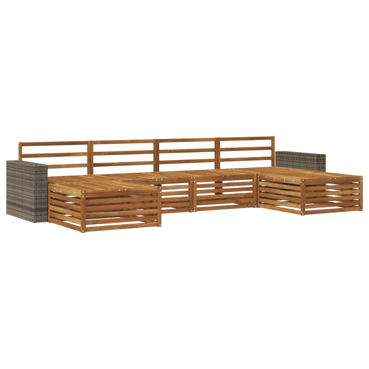 Set vanjskih sofa 6 kom. Čvrsto drvo akacije