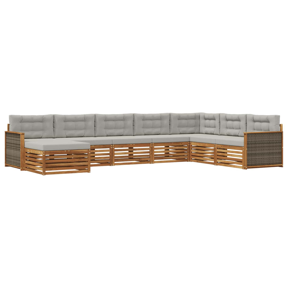 Set vanjskih sofa 8 kom. Prirodna i svjetlosiva