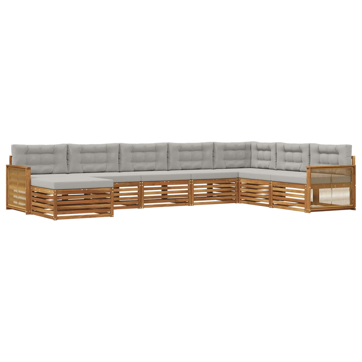 Set vanjskih sofa 8 kom. Prirodna i svjetlosiva