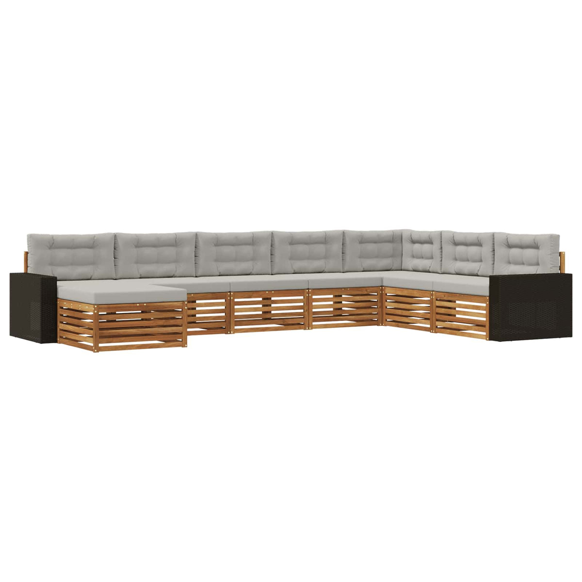 Set vanjskih sofa 8 kom. Prirodna i svjetlosiva