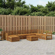 Set vanjskih sofa 9 kom. Prirodna Čvrsto drvo akacije