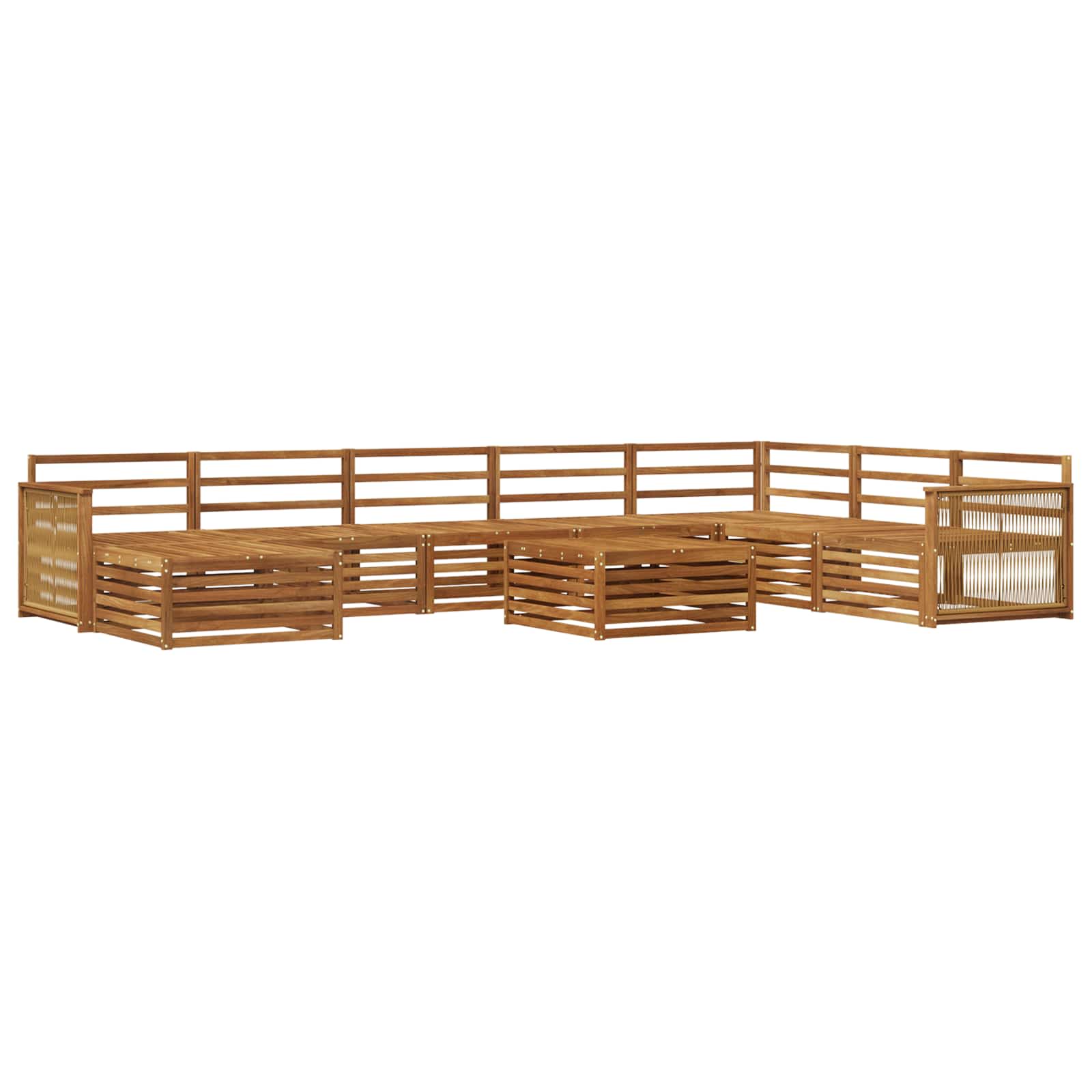 Set vanjskih sofa 9 kom. Prirodna Čvrsto drvo akacije