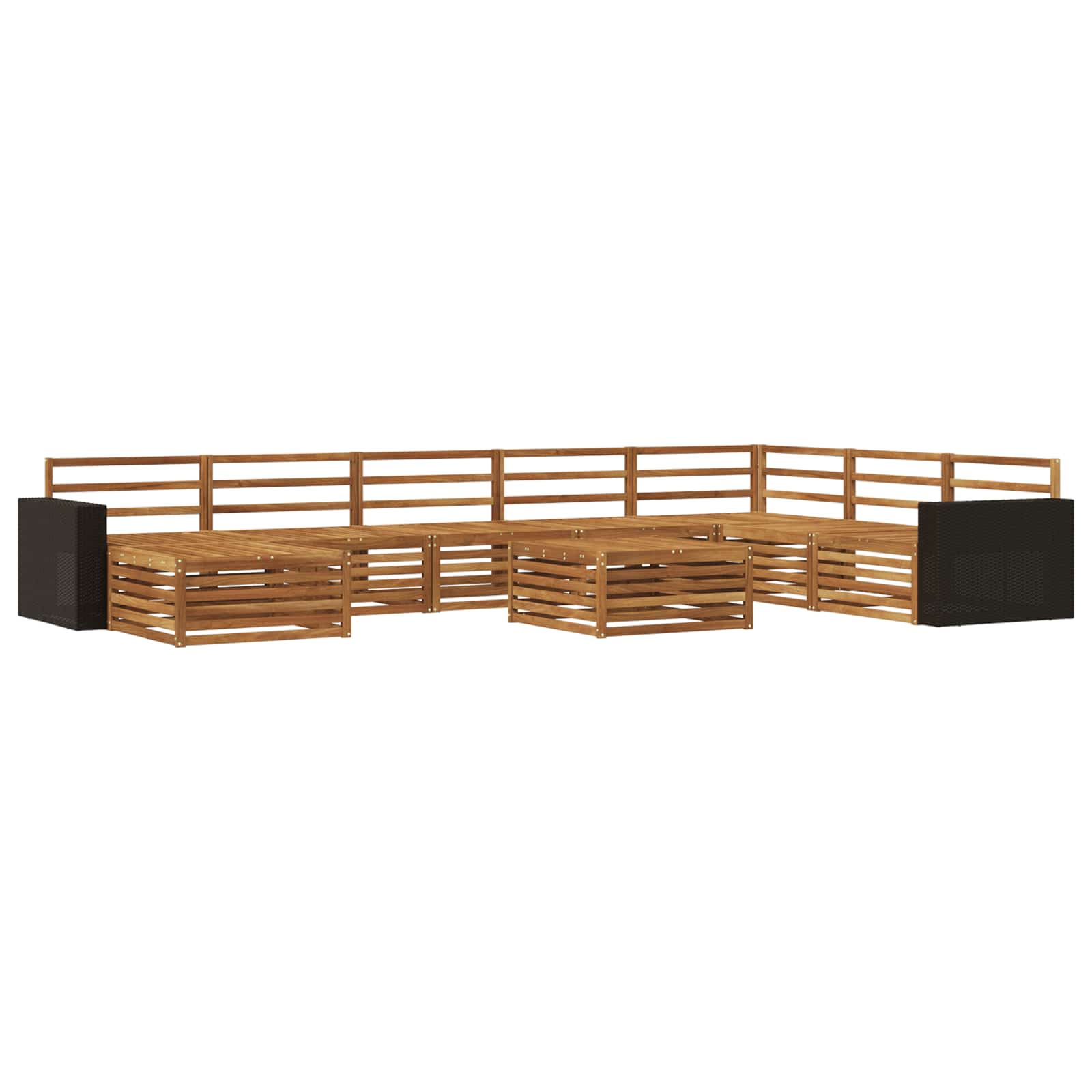 Set vanjskih sofa 9 kom. Prirodna Čvrsto drvo akacije