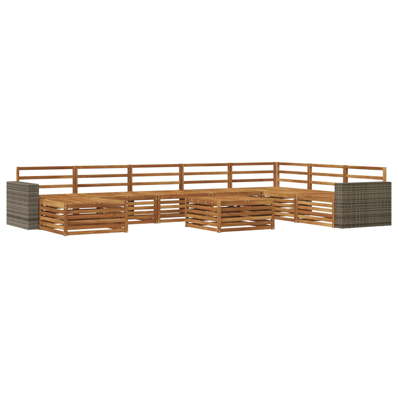 Set vanjskih sofa 9 kom. Prirodna Čvrsto drvo akacije