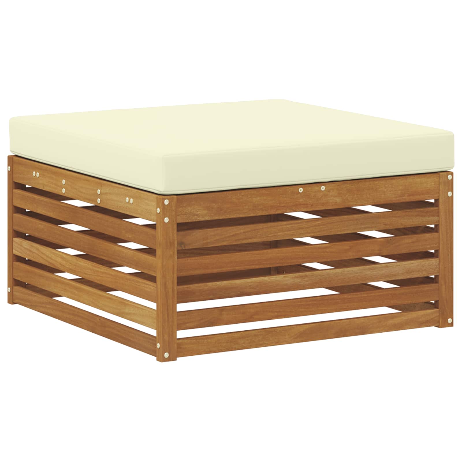 Set vanjskih sofa 9 kom. Prirodna i krem Čvrsto drvo akacije