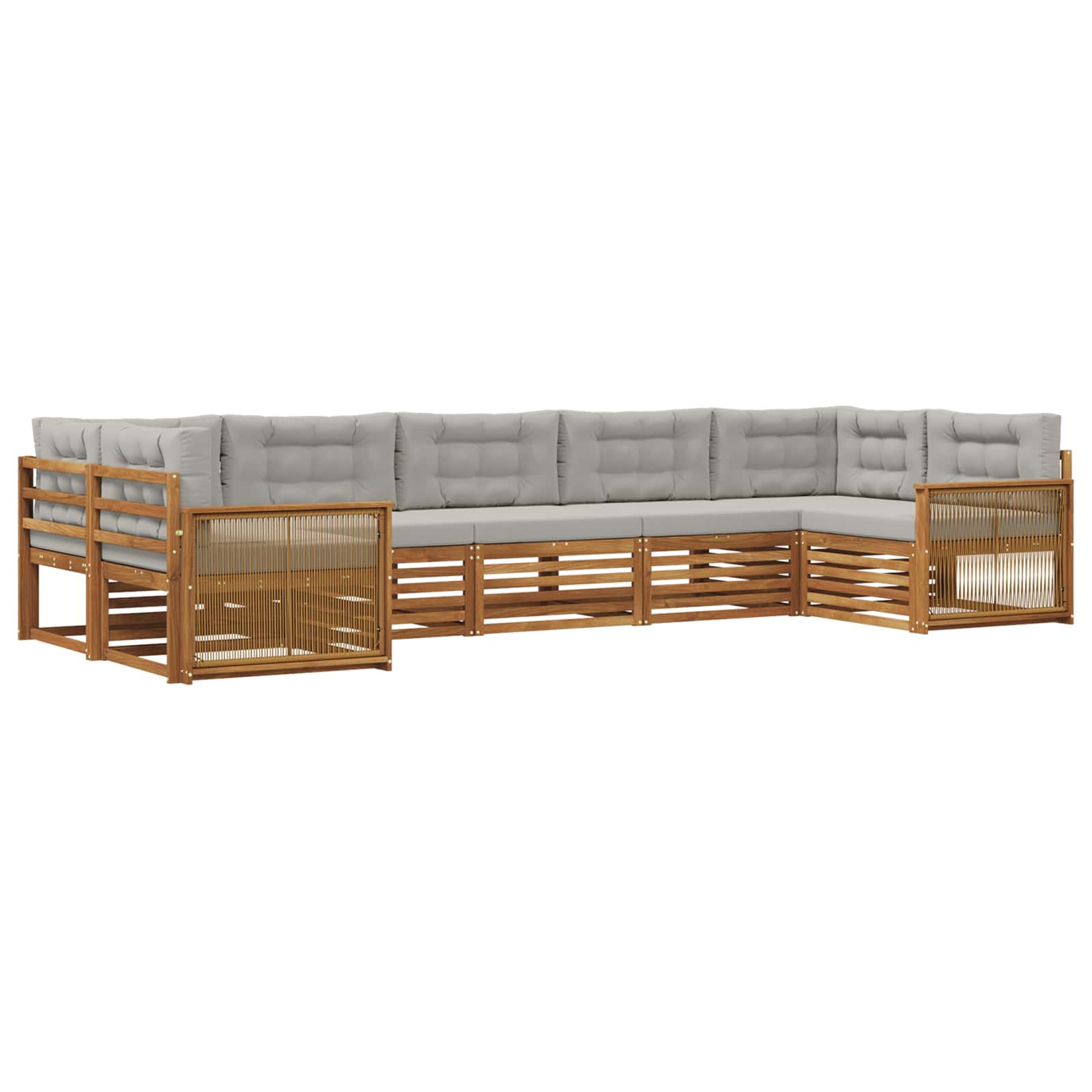 Set vanjskih sofa 7 kom. Prirodna i svjetlosiva