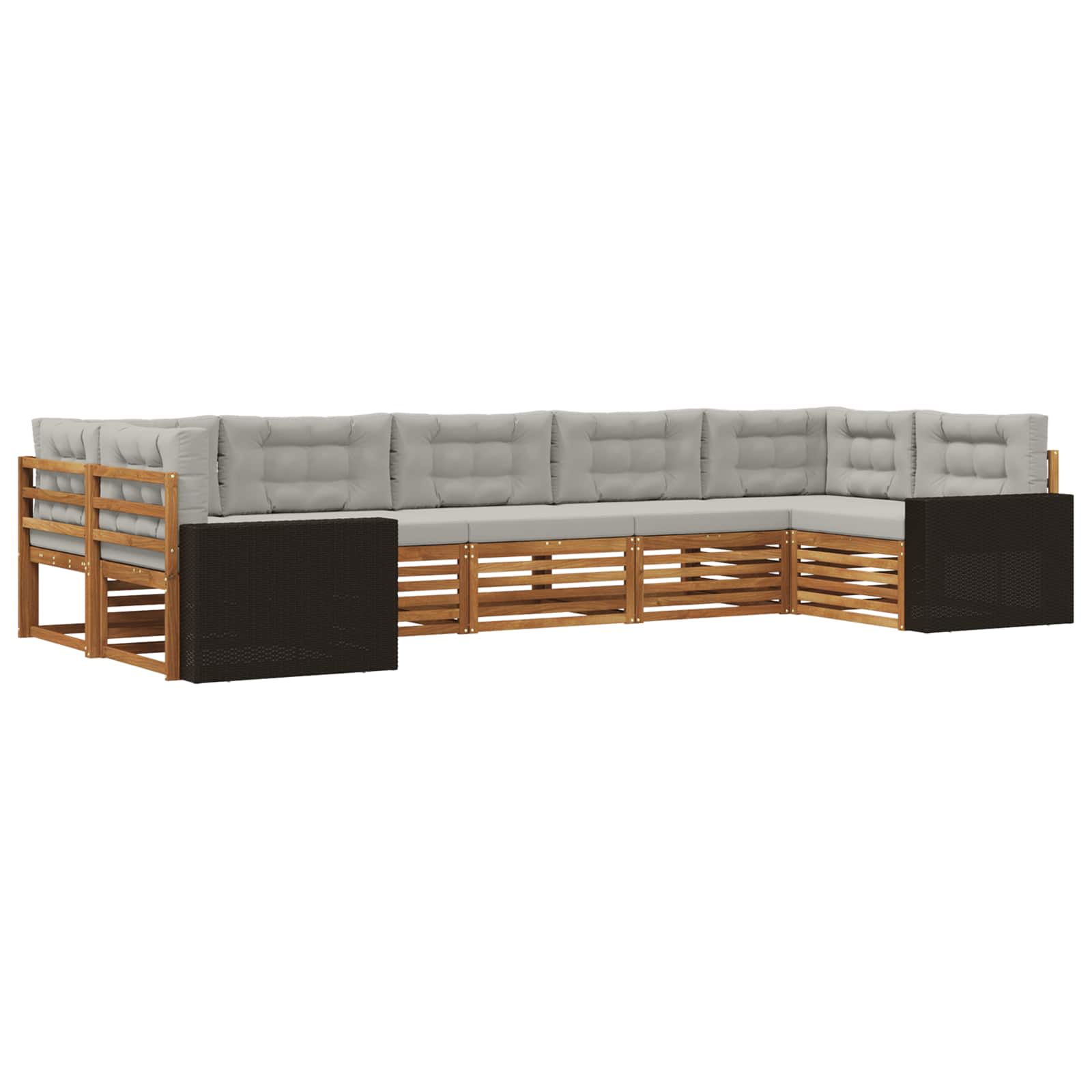 Set vanjskih sofa 7 kom. Prirodna i svjetlosiva
