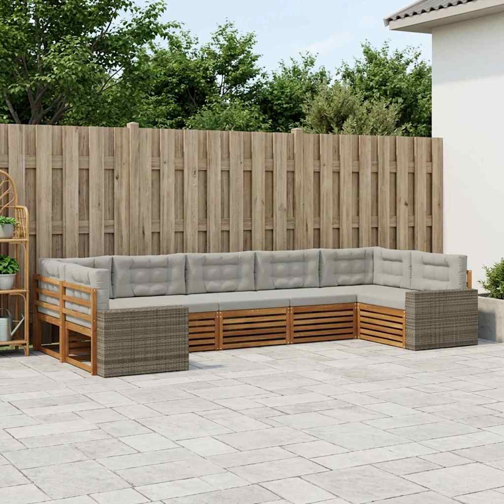 Set vanjskih sofa 7 kom. Prirodna i svjetlosiva