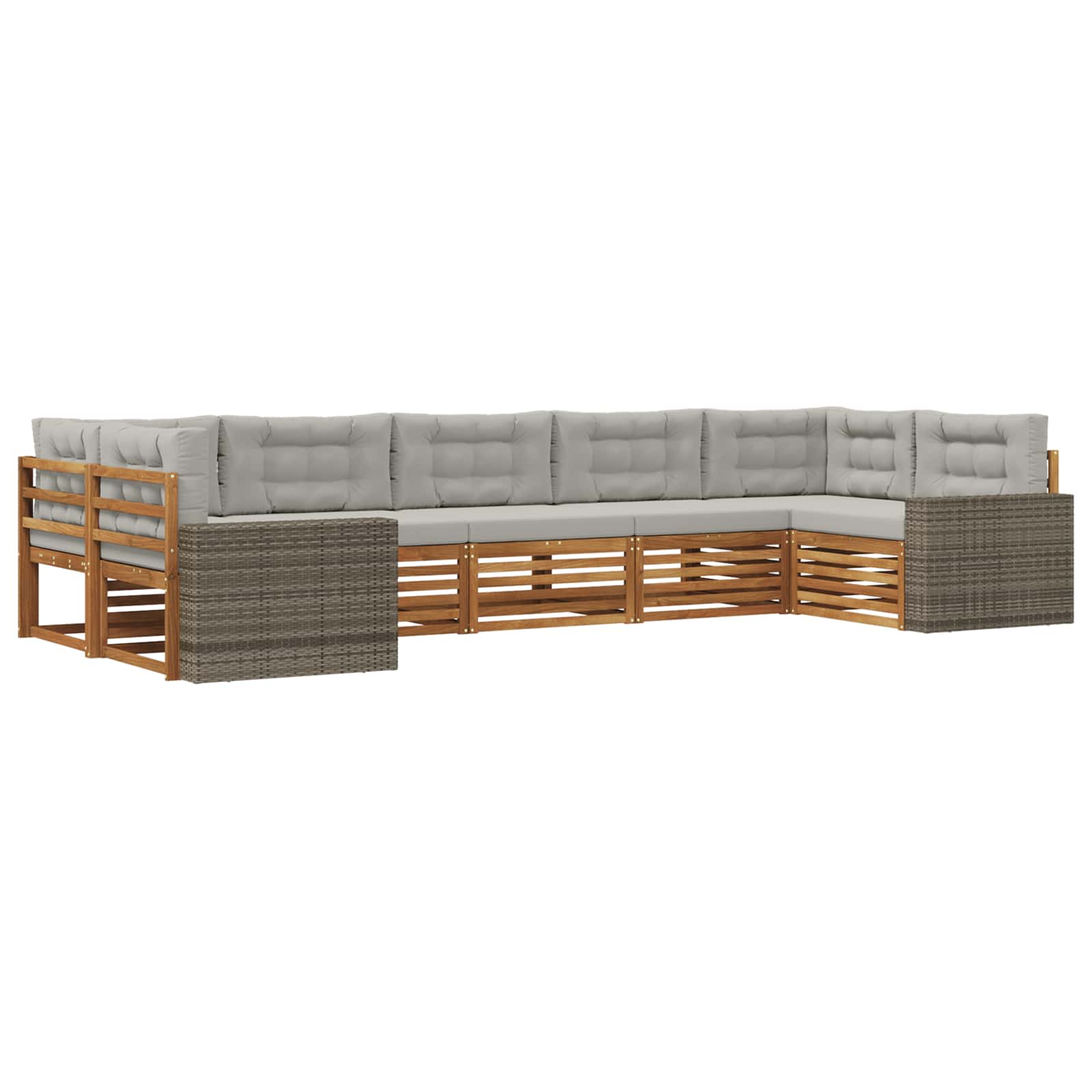 Set vanjskih sofa 7 kom. Prirodna i svjetlosiva