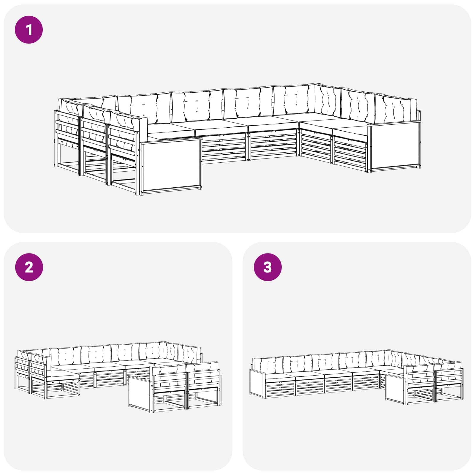 Set vanjskih sofa 9 pcs Prirodna i antracit Čvrsto drvo akacije