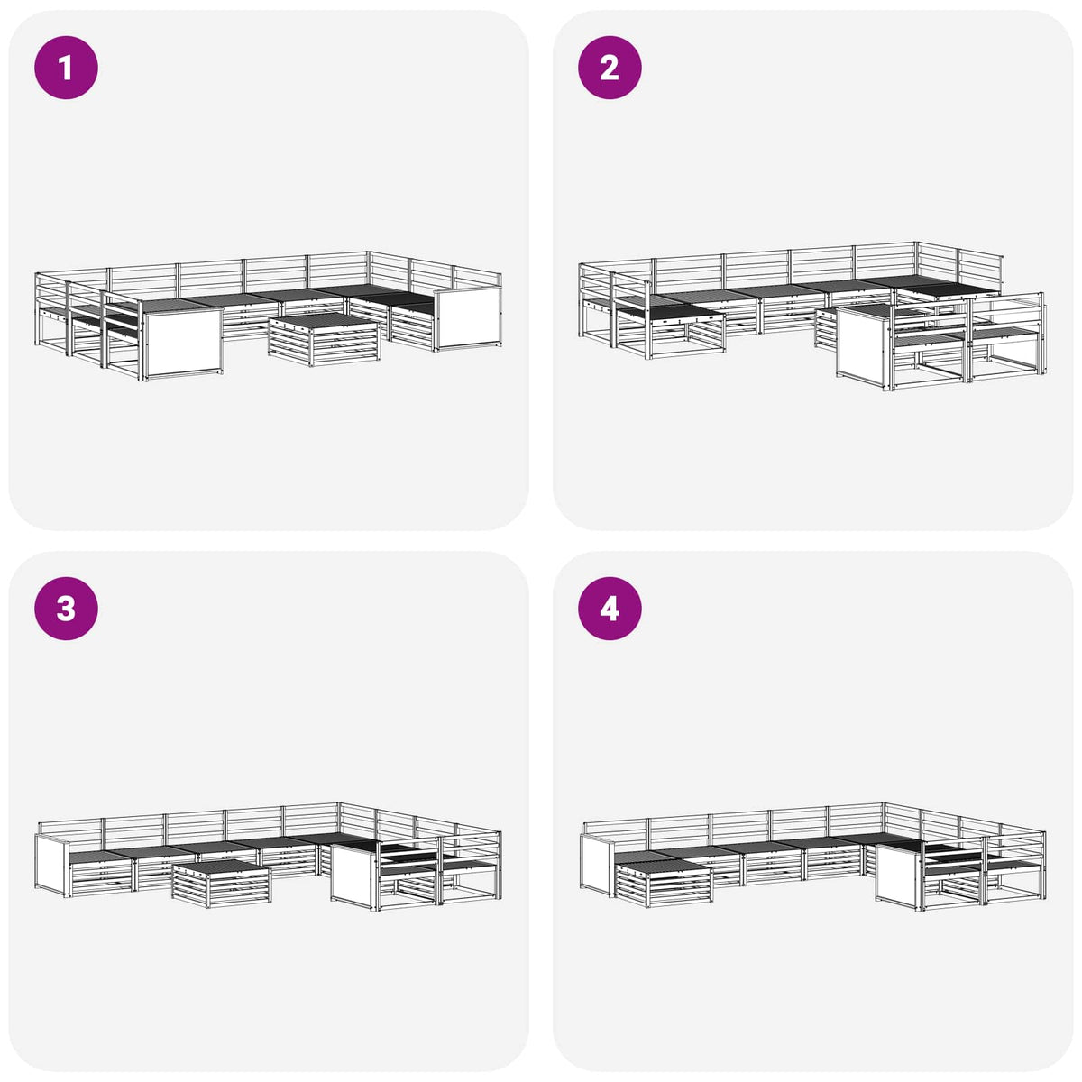 Set vanjskih sofa 10 kom. Prirodna Čvrsto drvo akacije