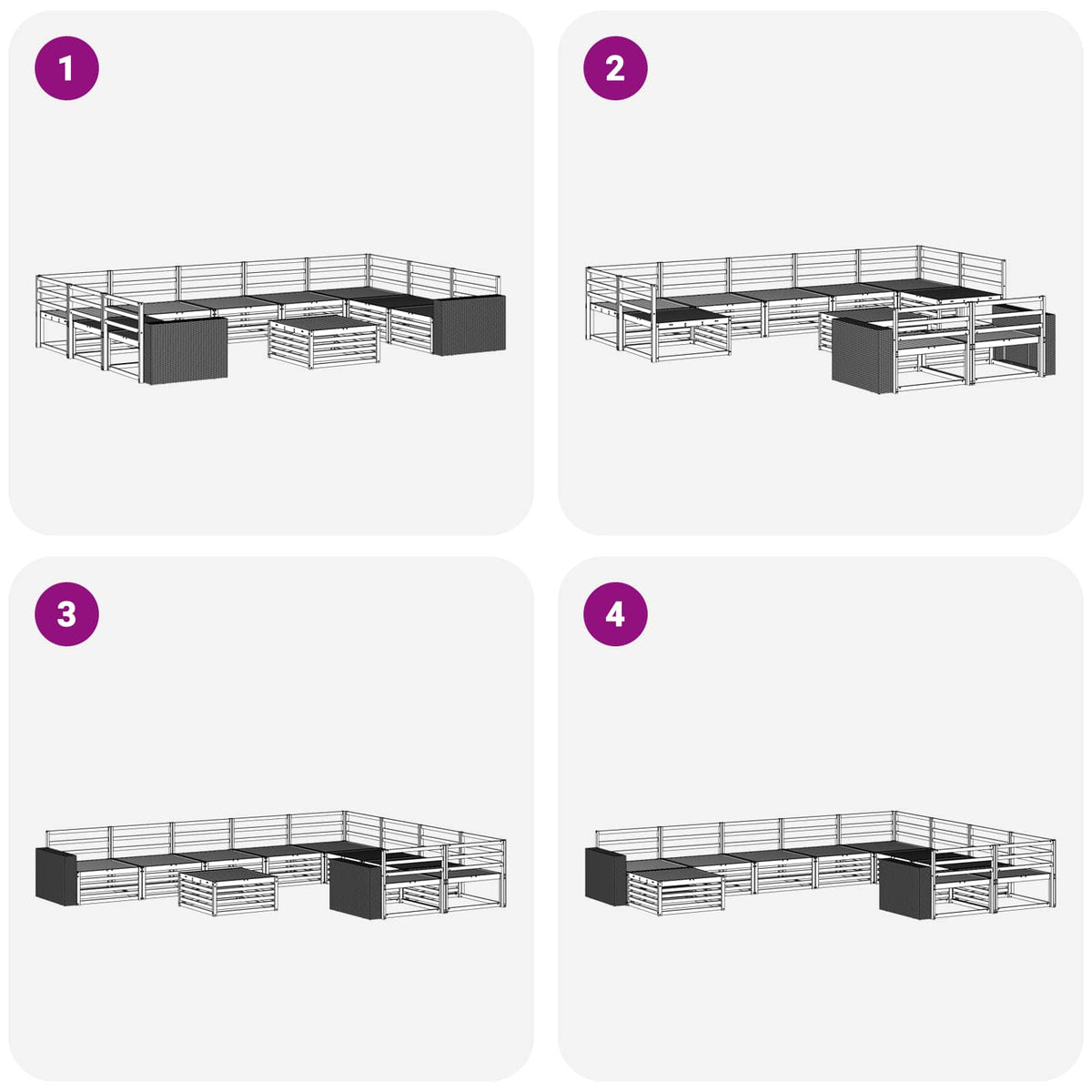 Set vanjskih sofa 10 kom. Prirodna Čvrsto drvo akacije