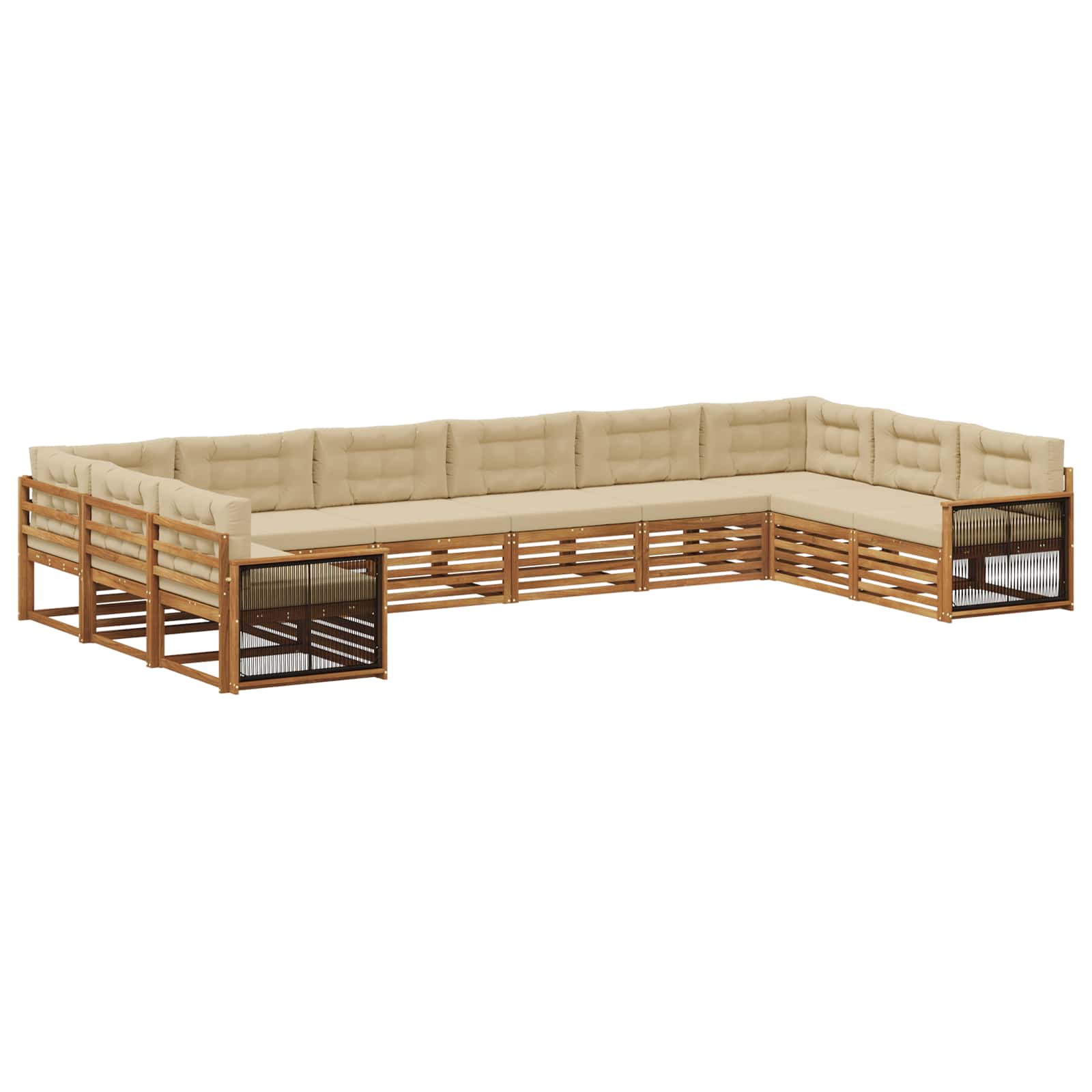 Setovi sofa 10 kom. Čvrsto drvo akacije