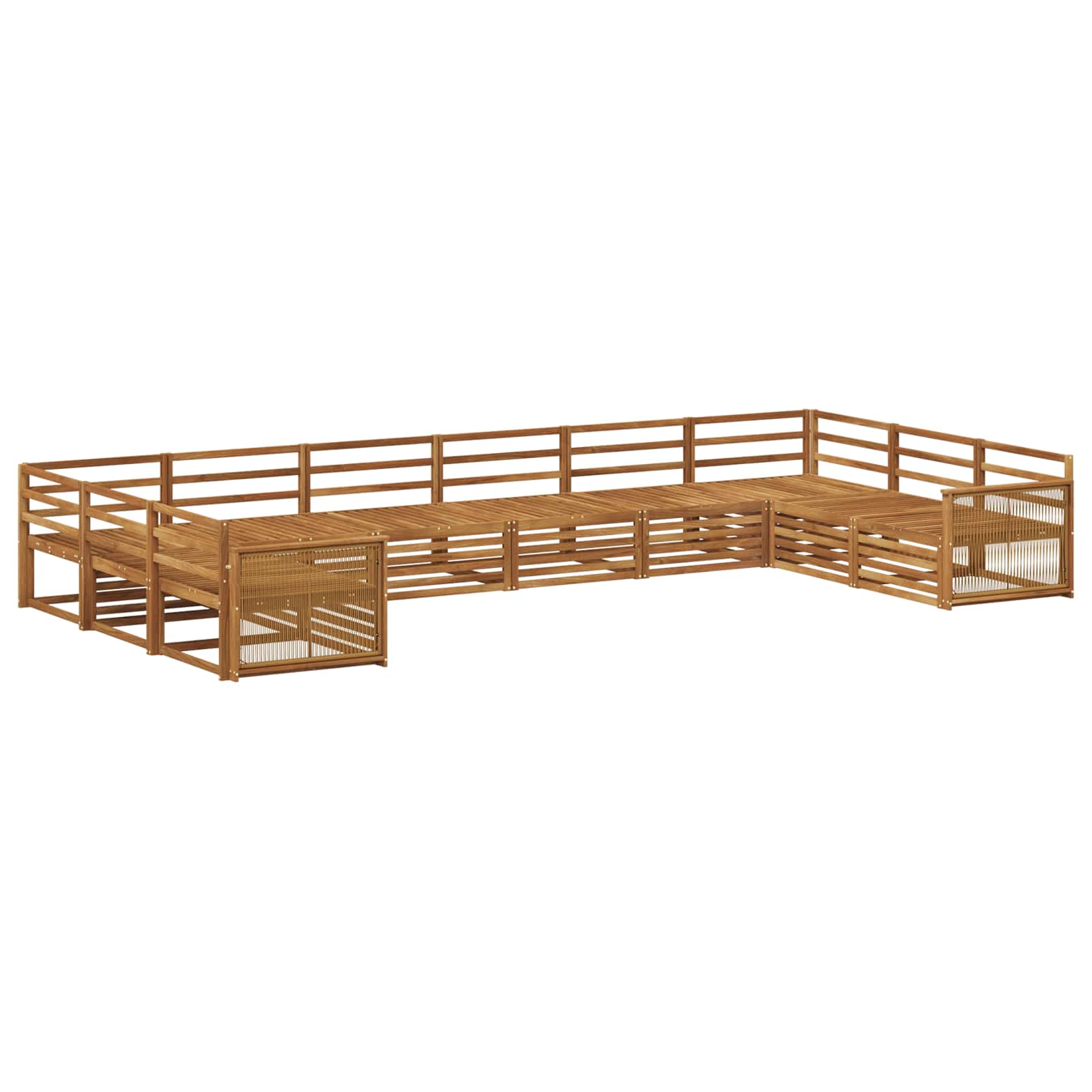 Setovi sofa 10 kom. Čvrsto drvo akacije