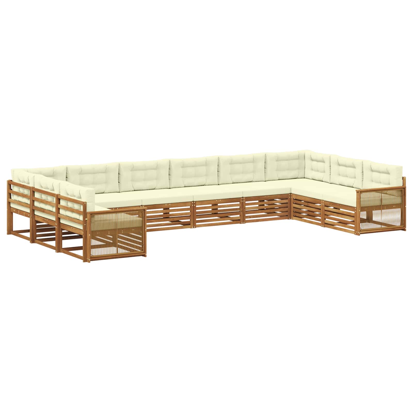 Setovi sofa 10 kom. Čvrsto drvo akacije