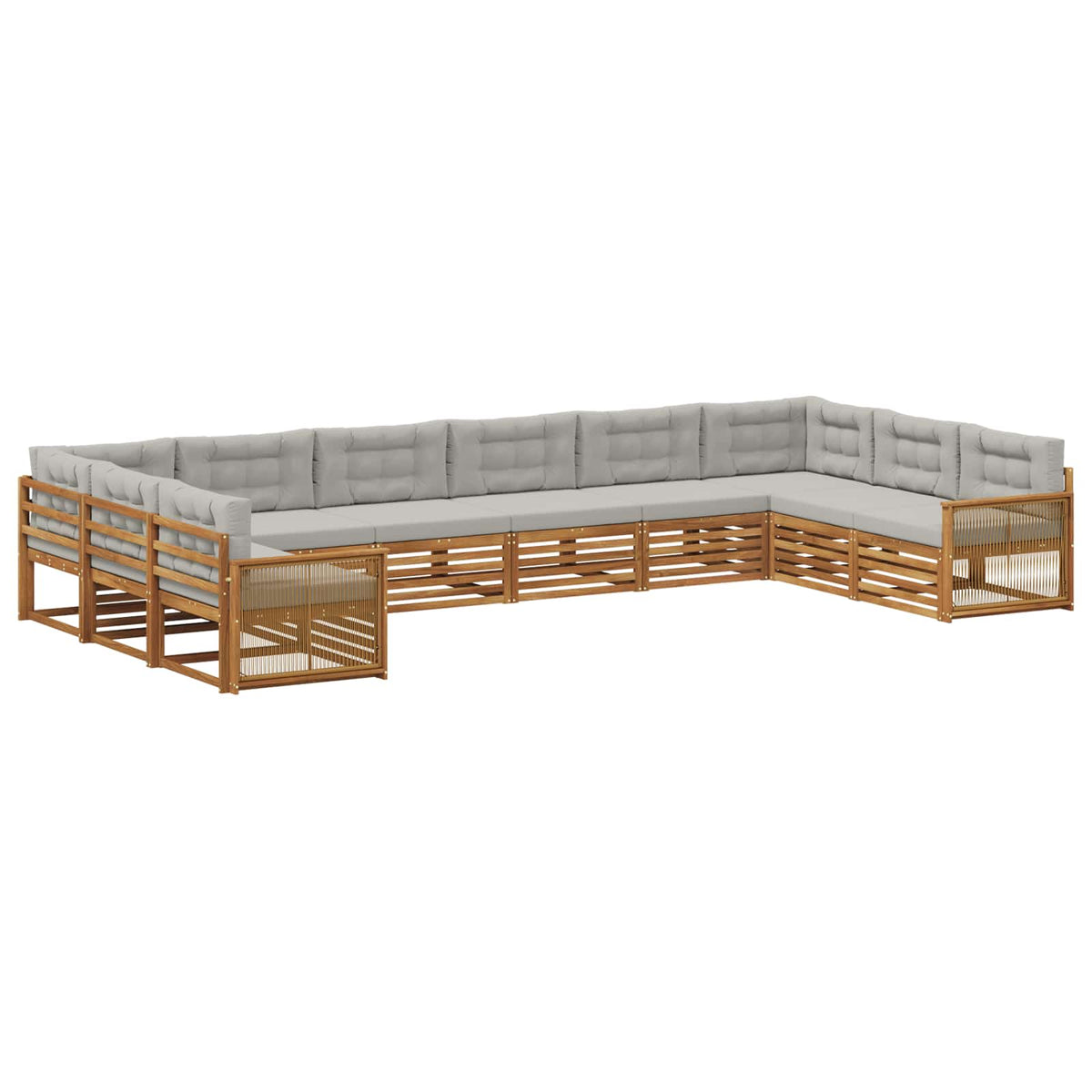Setovi sofa 10 kom. Čvrsto drvo akacije