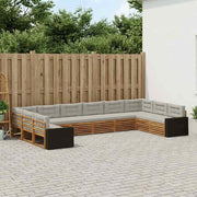 Setovi sofa 10 kom. Čvrsto drvo akacije