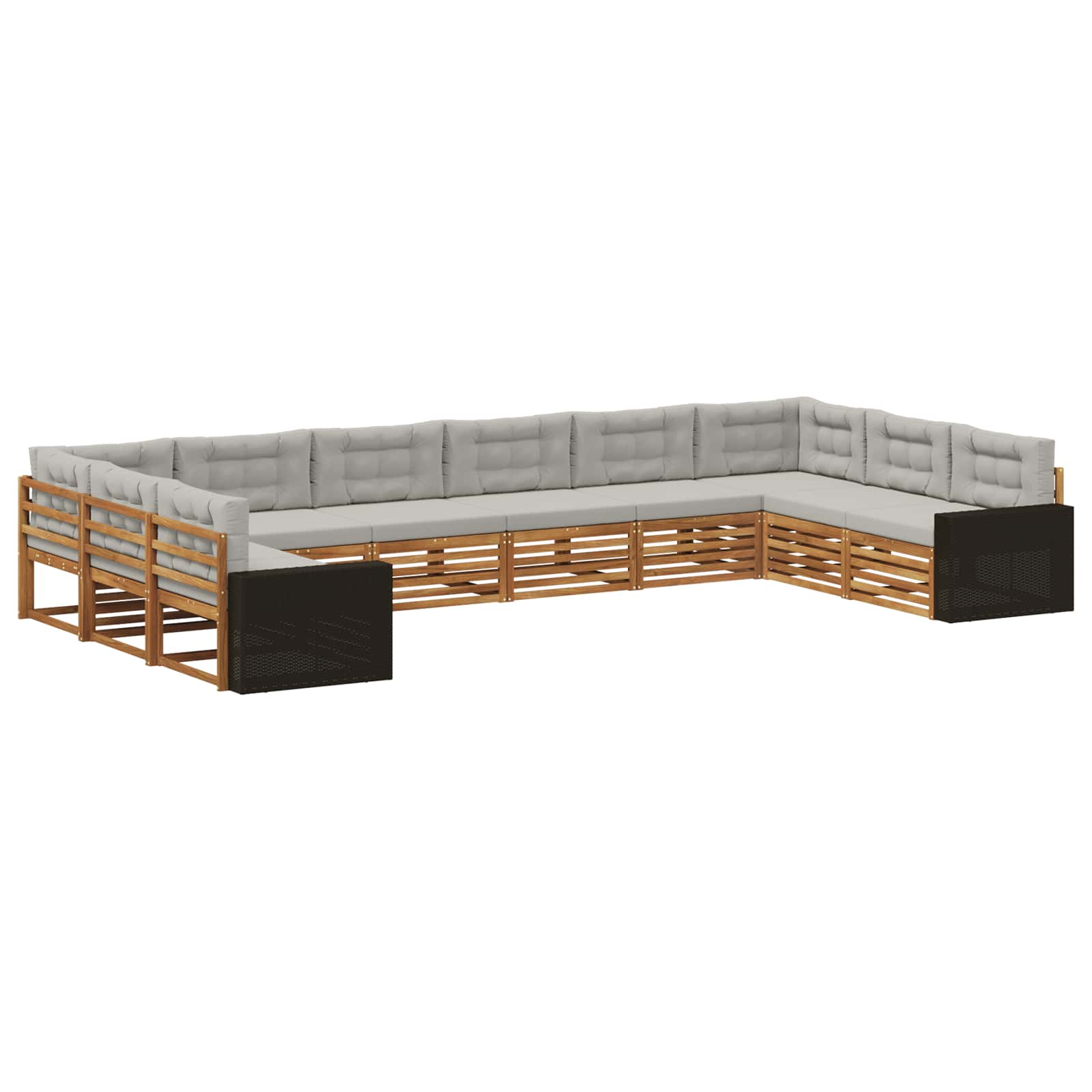 Setovi sofa 10 kom. Čvrsto drvo akacije