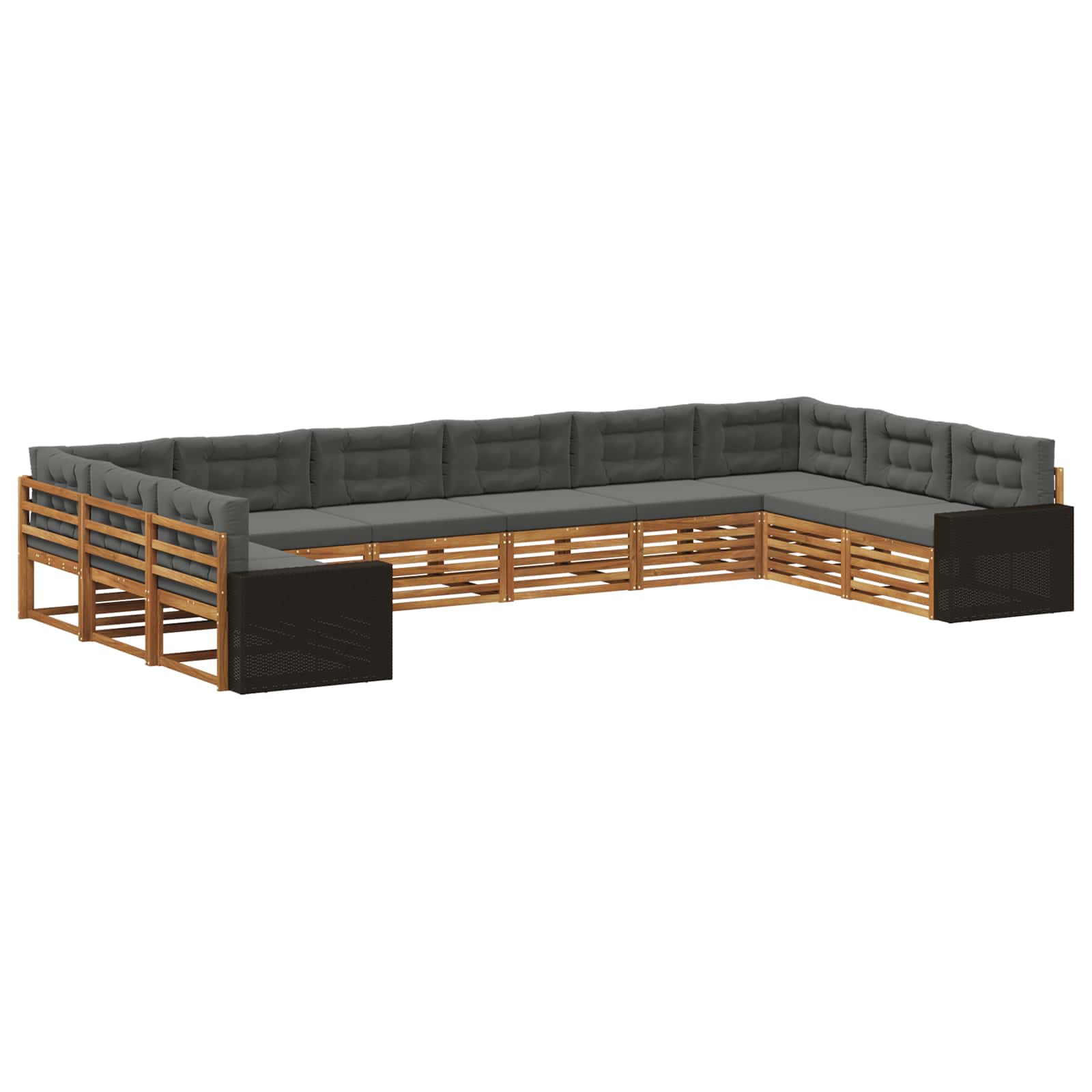 Setovi sofa 10 kom. Čvrsto drvo akacije