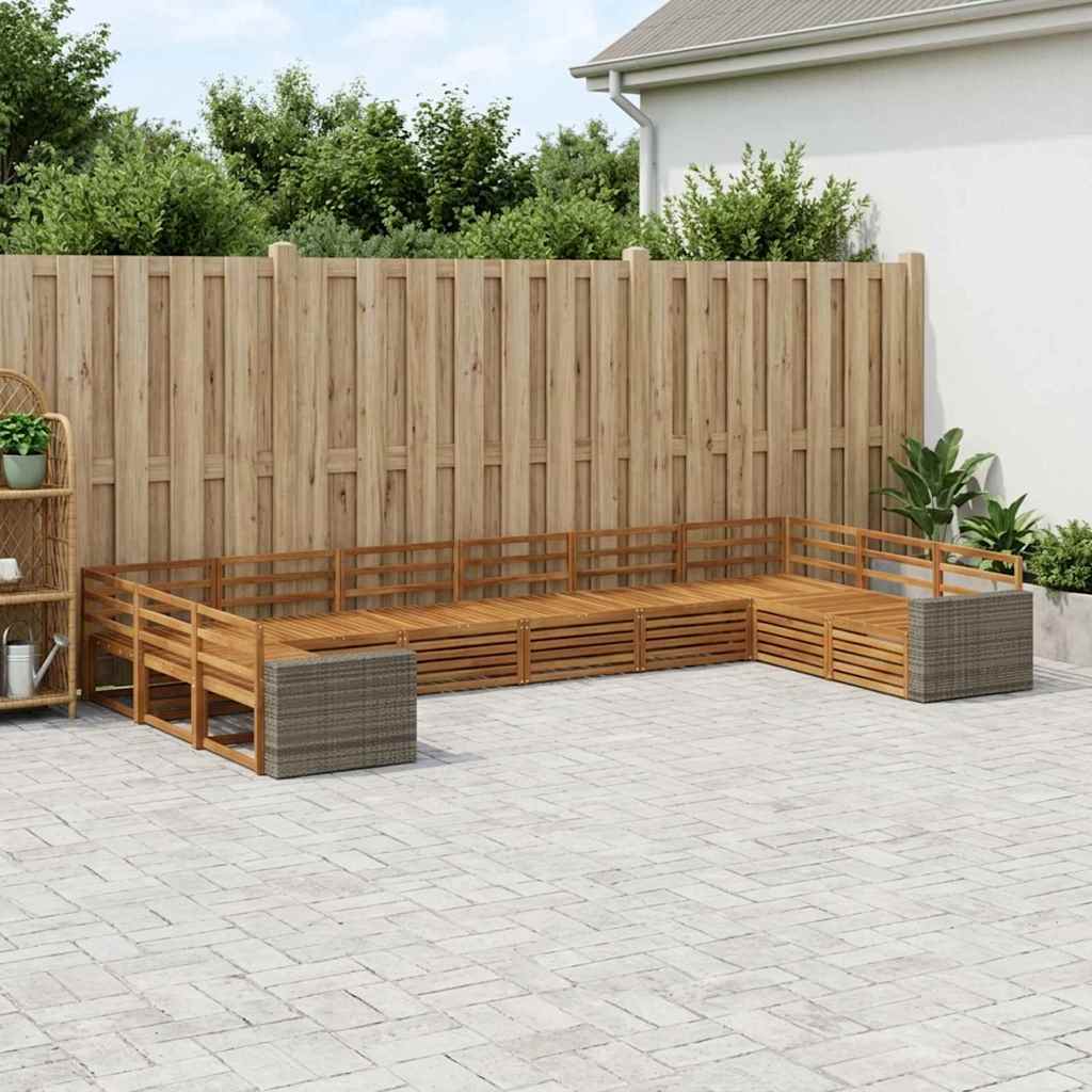 Setovi sofa 10 pcs Čvrsto drvo akacije
