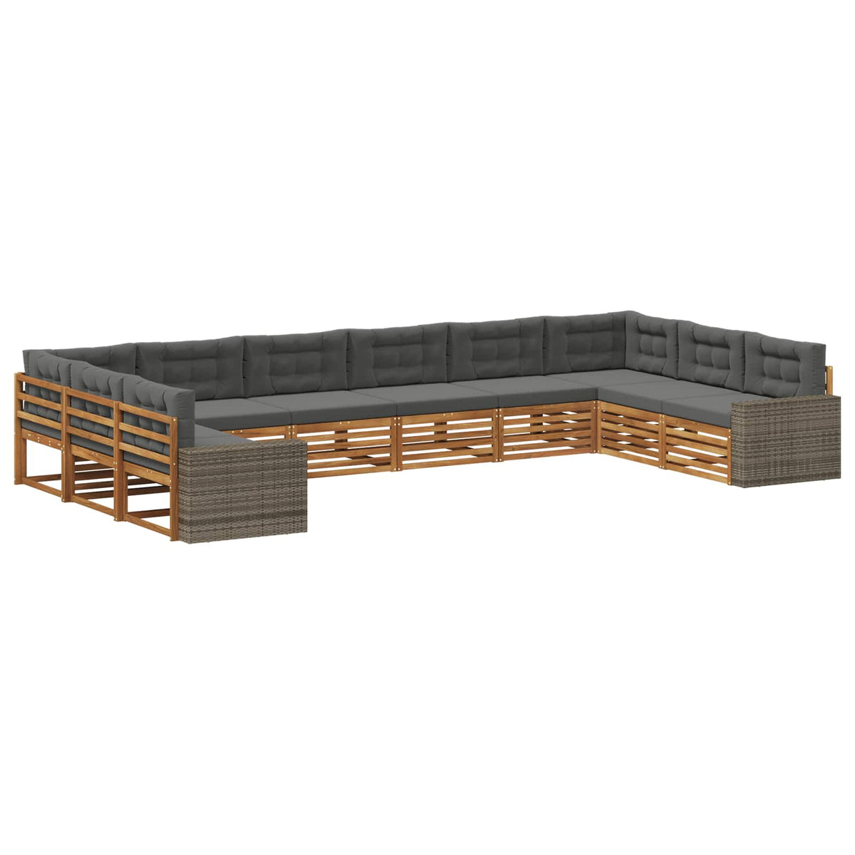 Setovi sofa 10 kom. Čvrsto drvo akacije