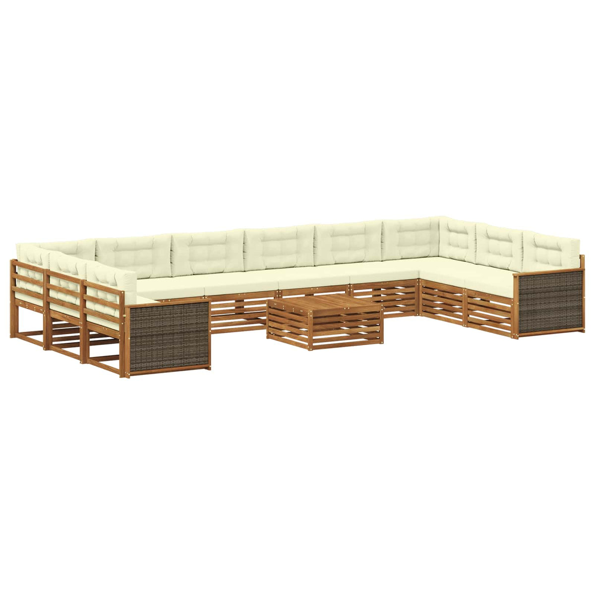 Setovi sofa 11 kom. Čvrsto drvo akacije