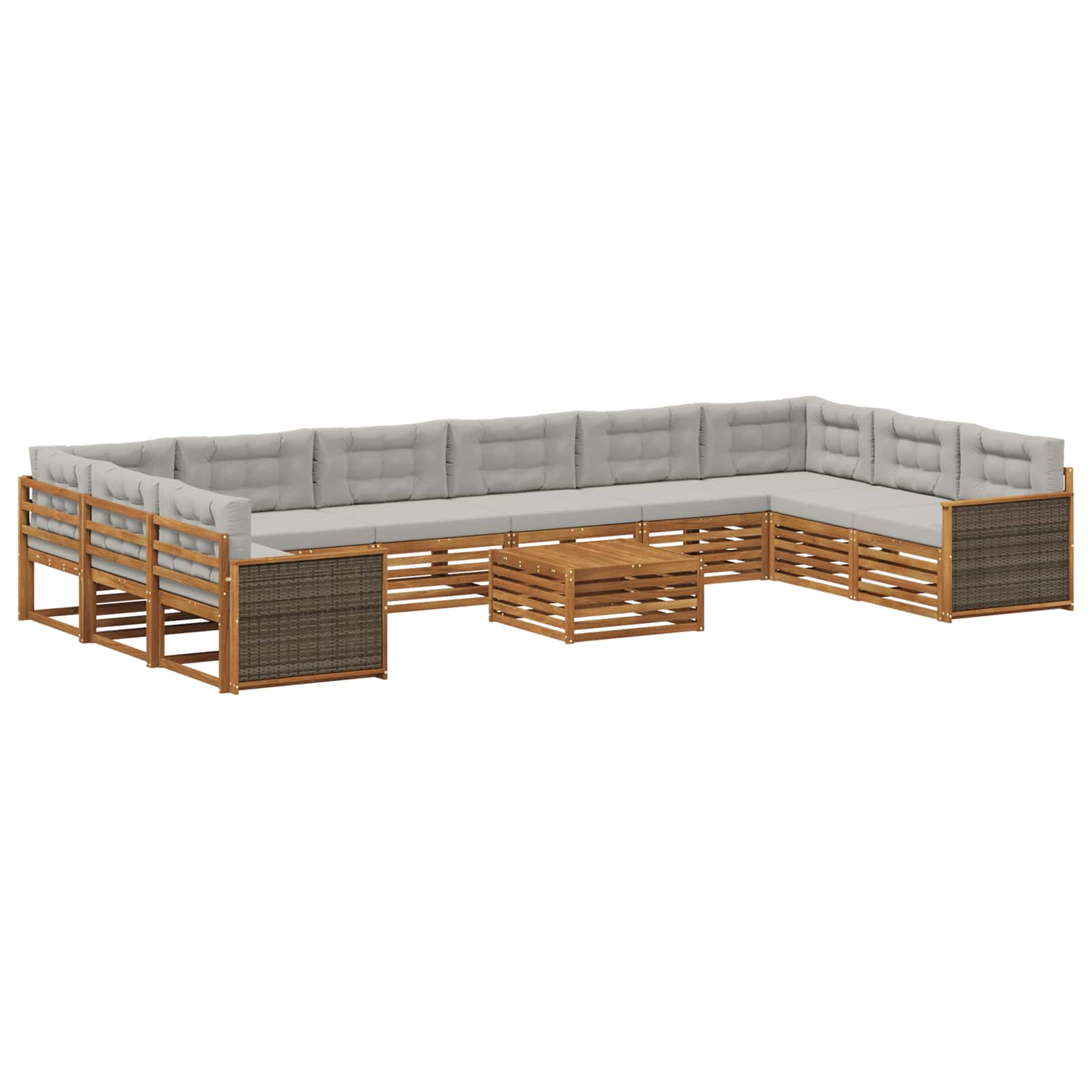 Setovi sofa s jastukom 11 pcs Čvrsto drvo akacije