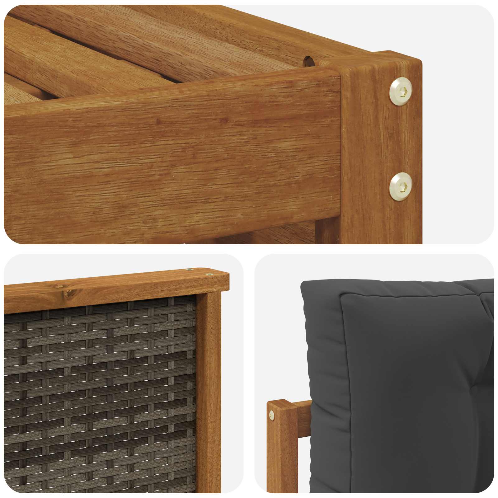 Setovi sofa s jastukom 11 pcs Čvrsto drvo akacije