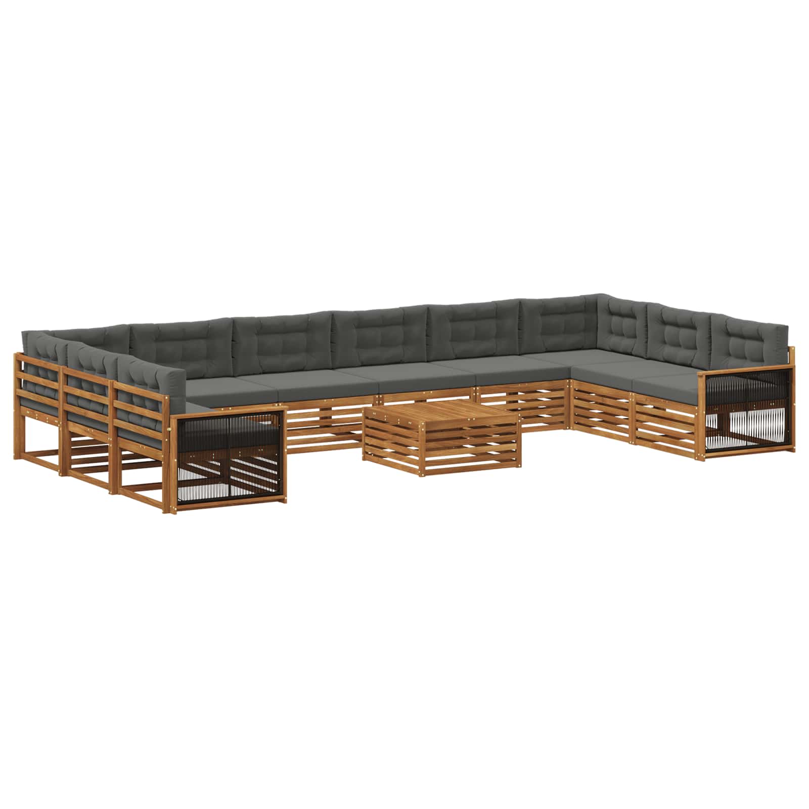 Setovi sofa s jastukom 11 pcs Čvrsto drvo akacije