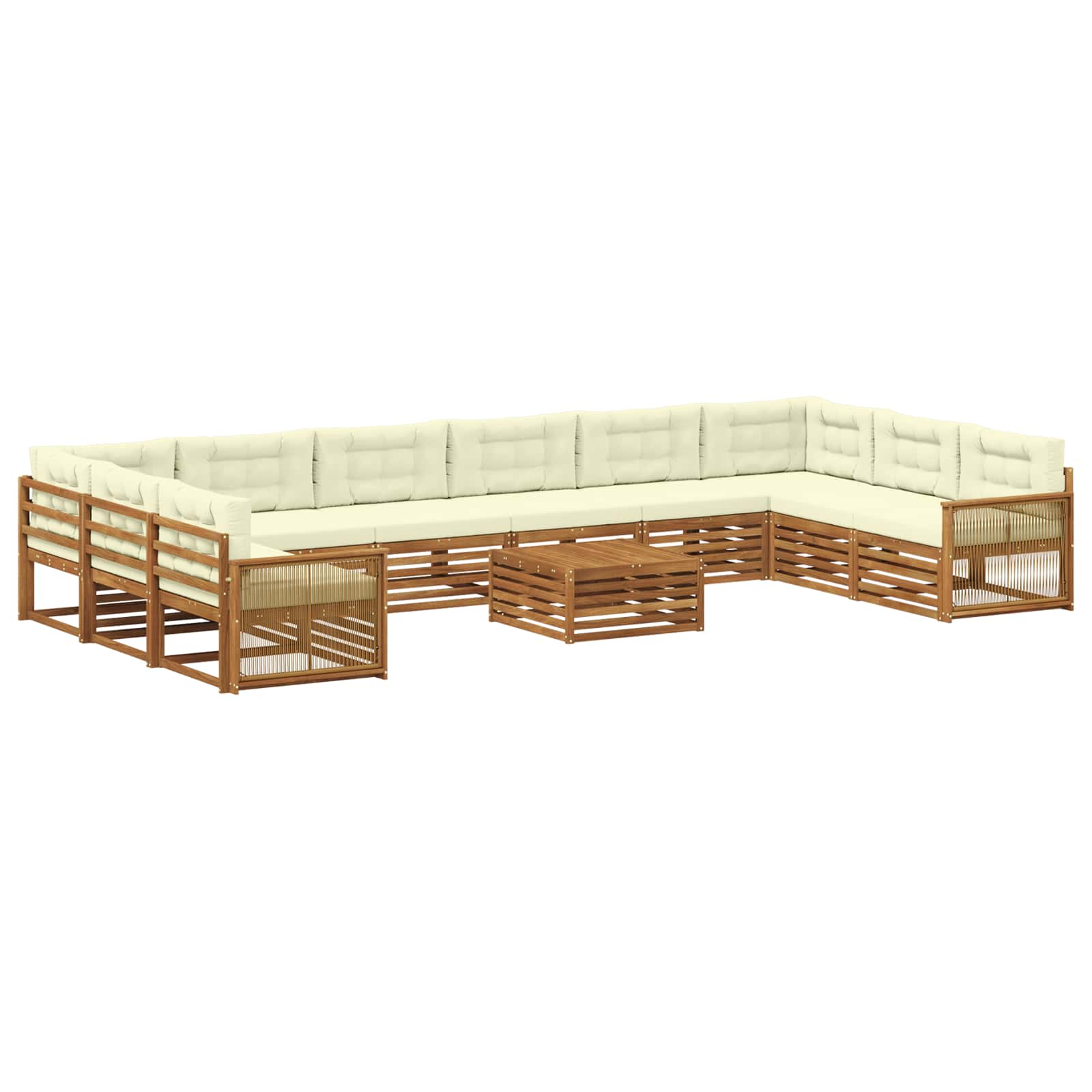 Setovi sofa s jastukom 11 pcs Čvrsto drvo akacije