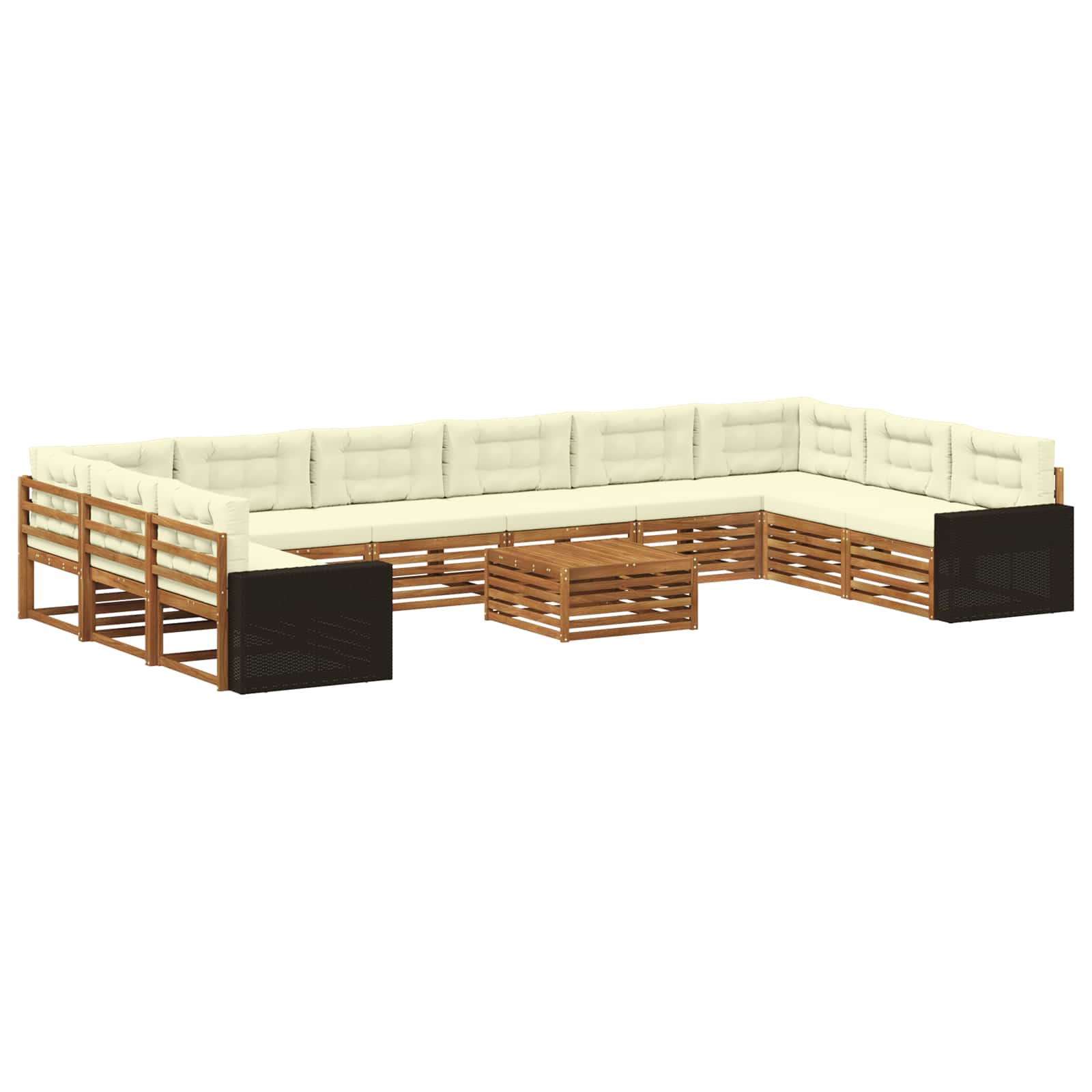 Setovi sofa s jastukom 11 pcs Čvrsto drvo akacije