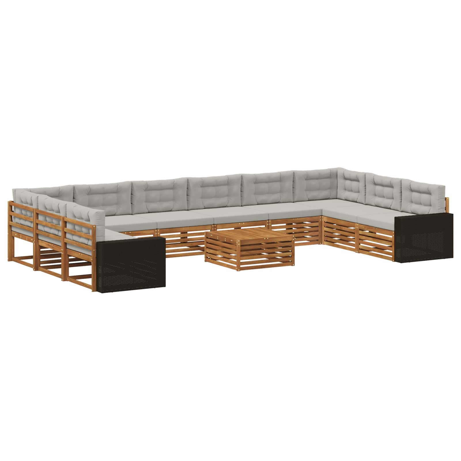 Setovi sofa s jastukom 11 pcs Čvrsto drvo akacije