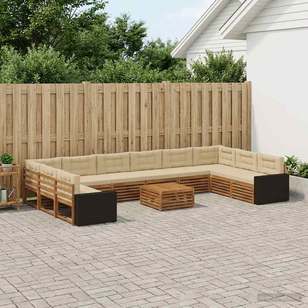 Setovi sofa 11 kom. Čvrsto drvo akacije